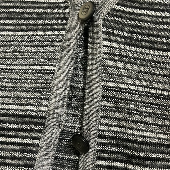 Escada Saks Fifth Avenue Silk gray silver striped Cardigan 34 - Picture 3 of 10